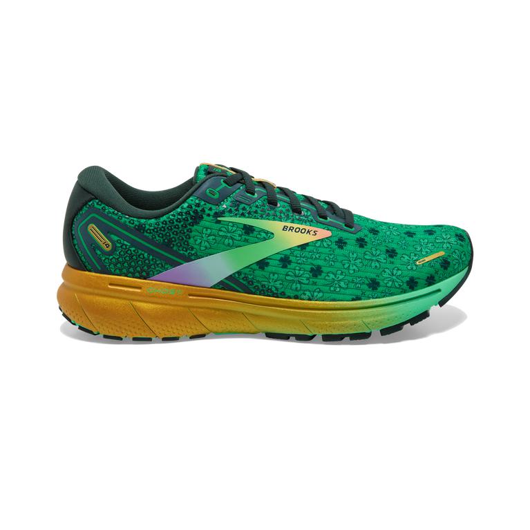 Brooks Women's Ghost 14 Cushioned Road Running Shoes - Bright Green/Gables/Gold (JZTS78096)